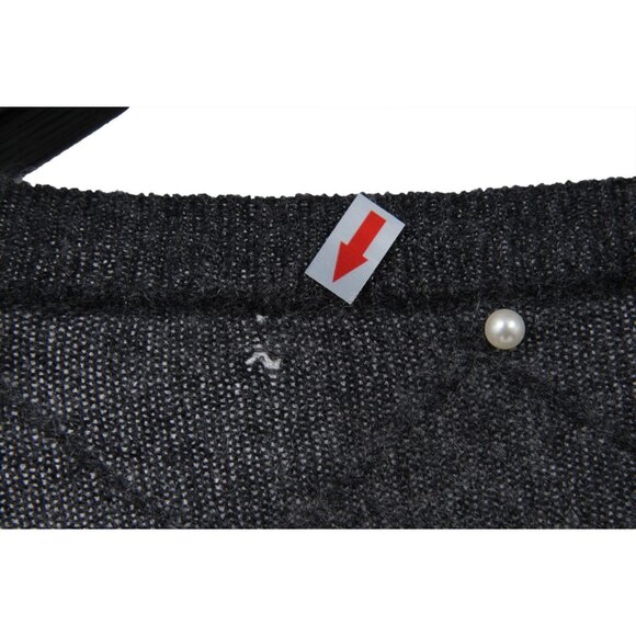 Neiman Marcus Cashmere Womens Pearl Embellished Sweater Size Medium Long Sleeve - Picture 7 of 10